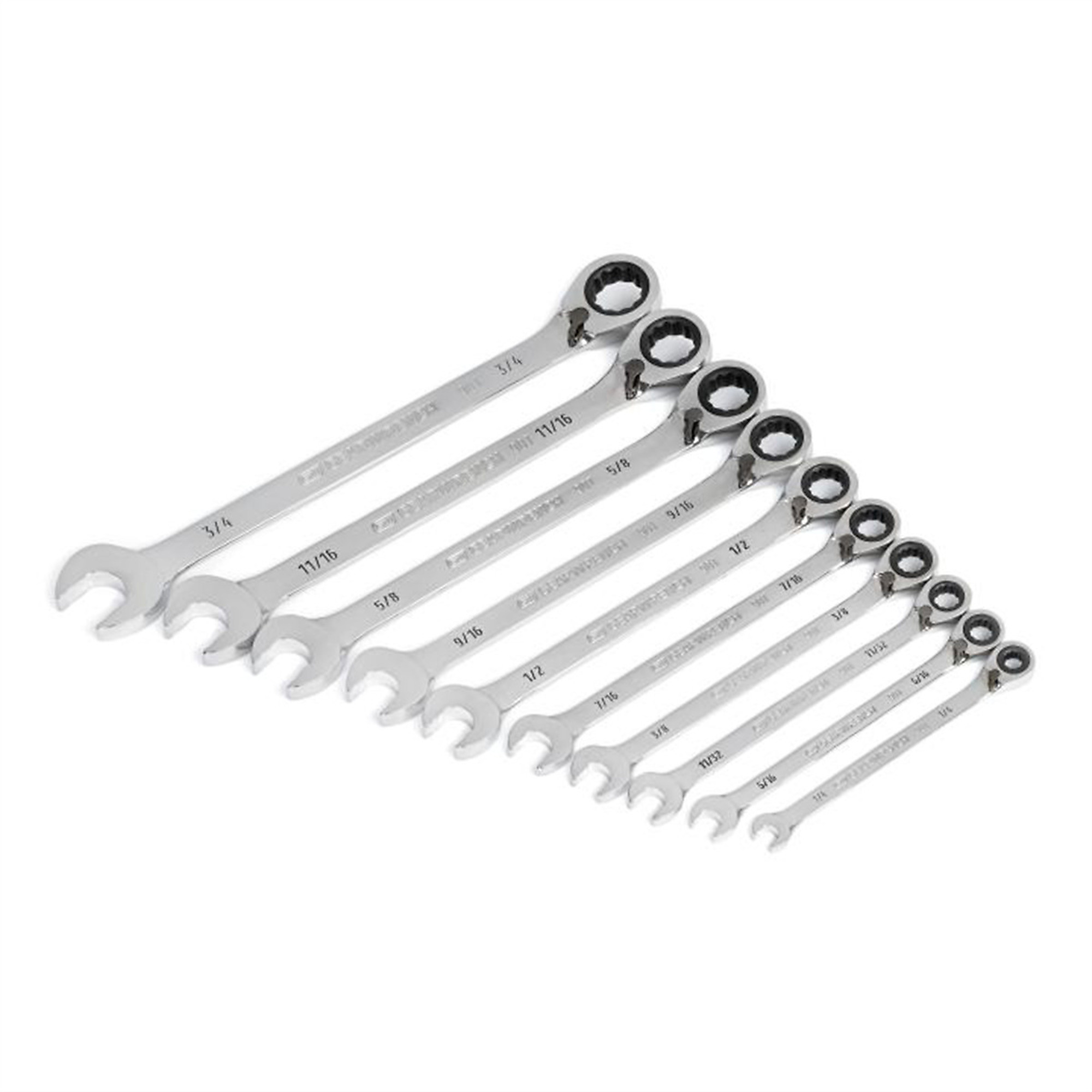 GearWrench 10-Piece SAE Reversible Ratcheting Wrench Set — 90-Tooth, 12-Point, Model# KDT86658